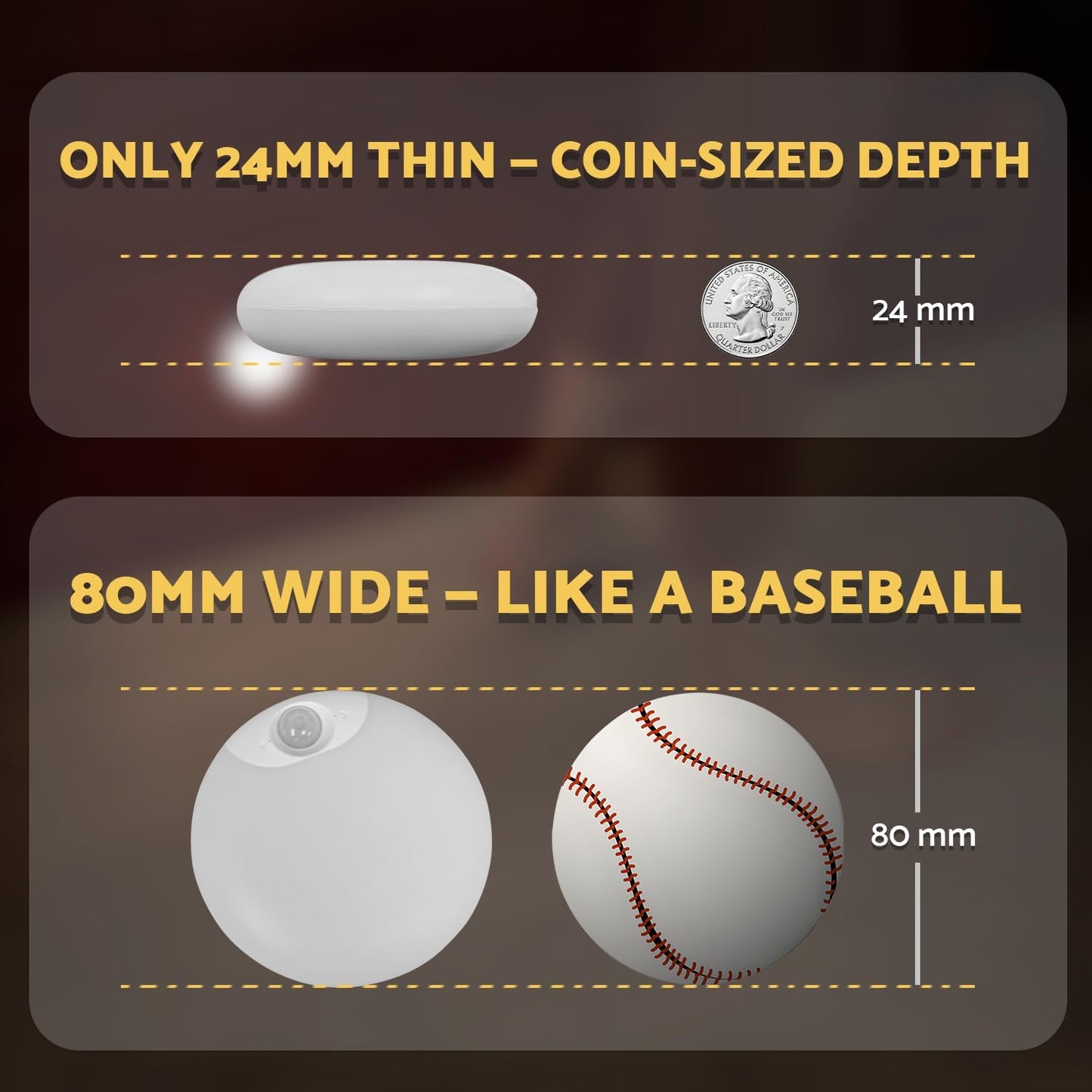 LuminAide Cordless Motion Sensor Light – Trip-Proof Bathroom and Hallway Visibility Without Open Flames