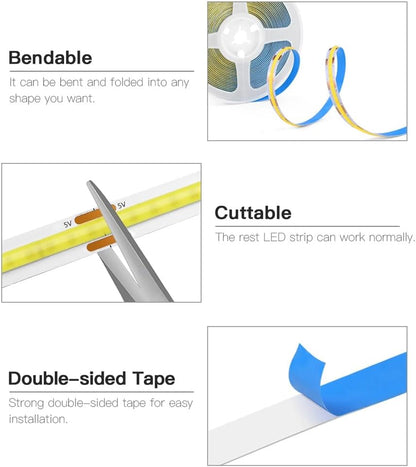Luminara 5V LED Strip – Holiday Gift for College Students and Dorm Room Decorating