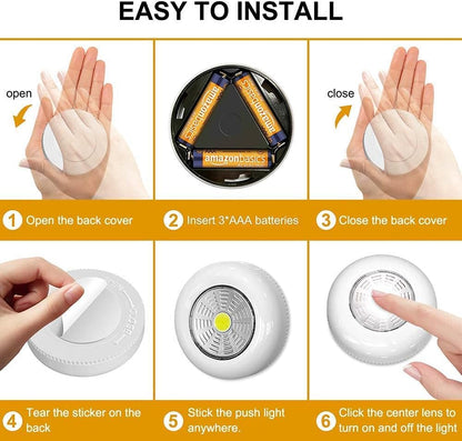 LuminAura LED Puck Lights – Less-Is-More Closet and Pantry Light, Touch On-Off Puck
