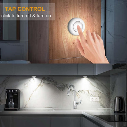 LuminAura LED Puck Lights – Less-Is-More Closet and Pantry Light, Touch On-Off Puck