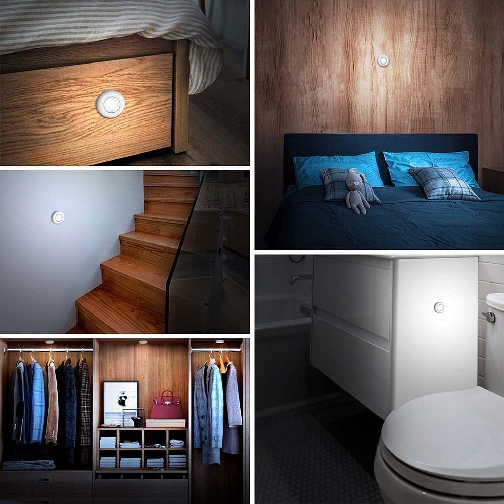 LuminAura LED Puck Lights – Less-Is-More Closet and Pantry Light, Touch On-Off Puck