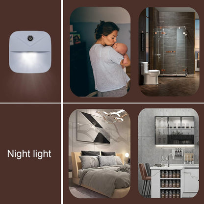 LuminAura Plug in Wall Light 6-Pack, Sleek LED Nightlight for Layered Bedroom Lighting and Kitchen Counter Glow