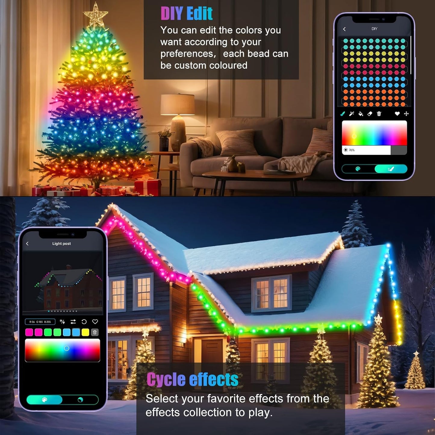 LuminGlow LED Fairy Lights 33ft with Remote – Romantic Valentine's Day Gift for Her and Couples