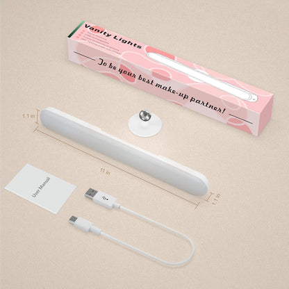 LuminGlow Stick On Mirror Light – Less Is More Beauty Lighting in Neutral Wood Tones