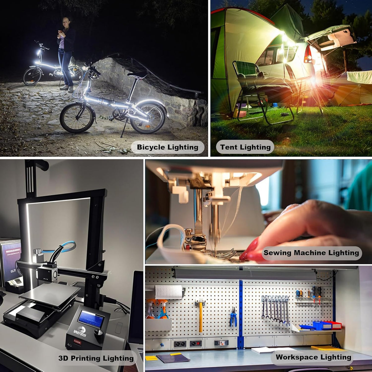 LuminGlow USB COB LED Tape – Creative Gift for PC Builders and 3D Printing Hobbyists, Plug-and-Play