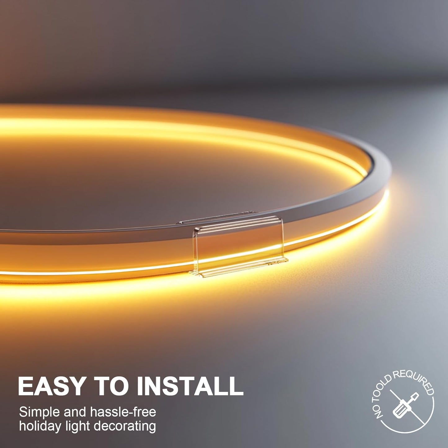 Lumistrip Clear Neon Light Mounting Brackets - Peel-and-Stick Clips for Stylish Home Wall Lighting