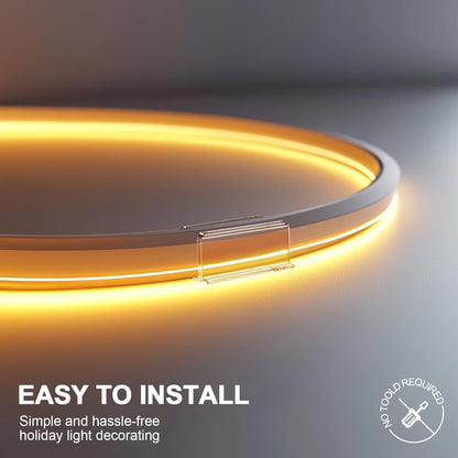 Lumistrip Clear Neon Light Mounting Brackets - Peel-and-Stick Clips for Stylish Home Wall Lighting