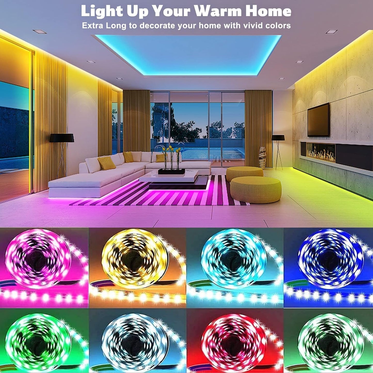 Lumistrip RGB LED Strip Lights – Dorm Room and Apartment Decor with Music Sync and Smart Timing Function