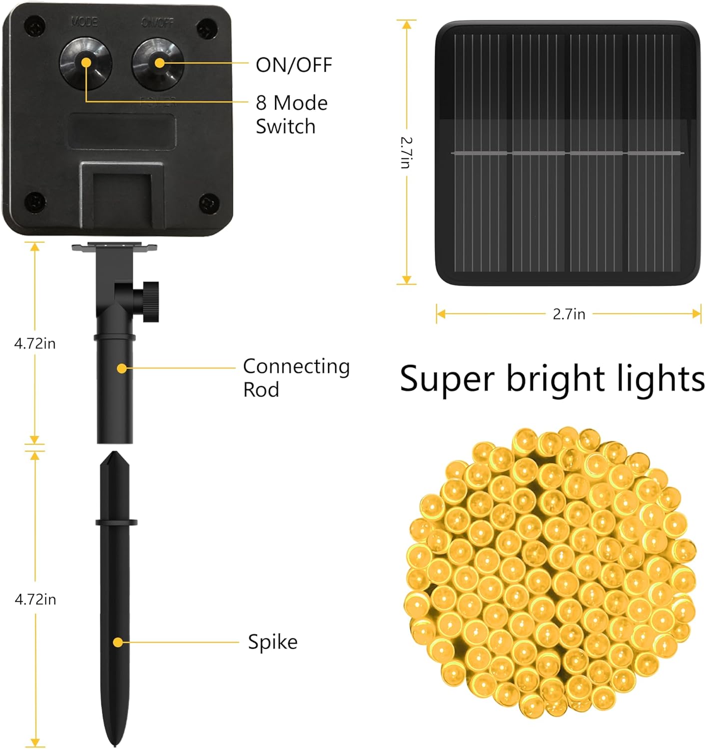 Lumivox Decorative Solar String Lights – 100 LED Beads for Gallery Wall, Window Frame, and Plant Accents