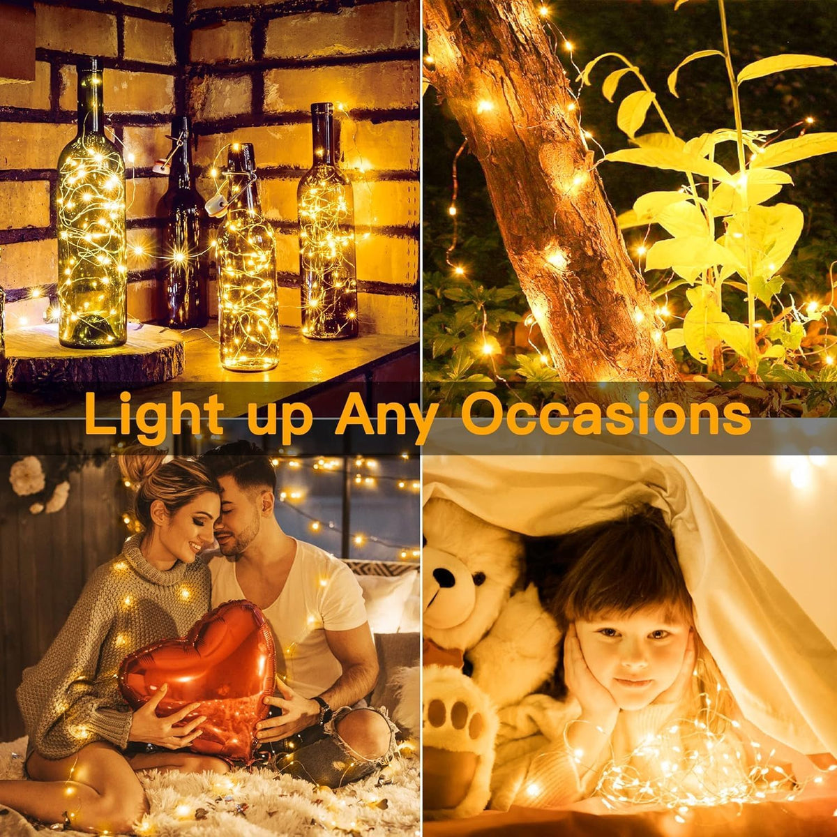 Lumoonos Firefly Lights – Discreet Battery Case and Bare Wire Look for Restraint-Focused Decor