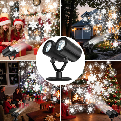 Lumora Glow LED Snow Projector – Portable Camping and Outdoor Dining Ambiance for Cold Evenings