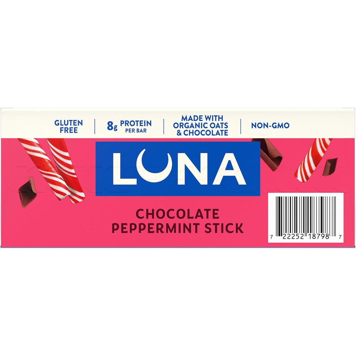 LUNA Bar Chocolate Peppermint Stick – Wholesome Chocolate Peppermint Treat for a Calmer Office Snack Ritual, 12-Count