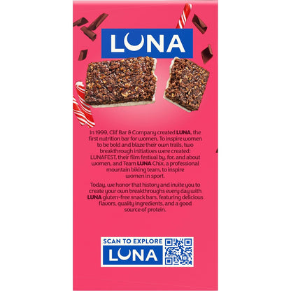 LUNA Bar Chocolate Peppermint Stick – Wholesome Chocolate Peppermint Treat for a Calmer Office Snack Ritual, 12-Count