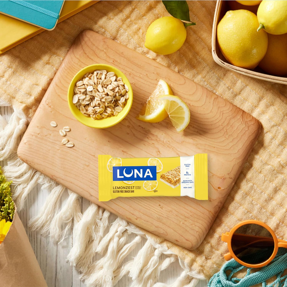 LUNA Bar LemonZest Non-GMO Protein Bar – Commute Companion for Busy Professionals on the Move