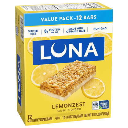 LUNA Bar LemonZest Non-GMO Protein Bar – Commute Companion for Busy Professionals on the Move
