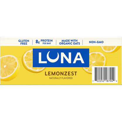 LUNA Bar LemonZest Non-GMO Protein Bar – Commute Companion for Busy Professionals on the Move