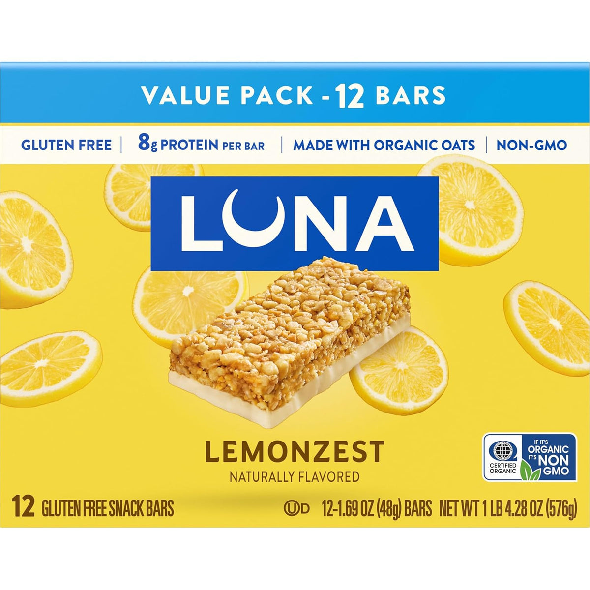 LUNA Bar LemonZest Non-GMO Protein Bar – Commute Companion for Busy Professionals on the Move