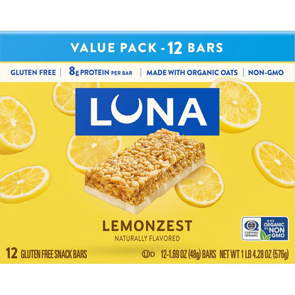 LUNA Bar LemonZest Non-GMO Protein Bar – Commute Companion for Busy Professionals on the Move