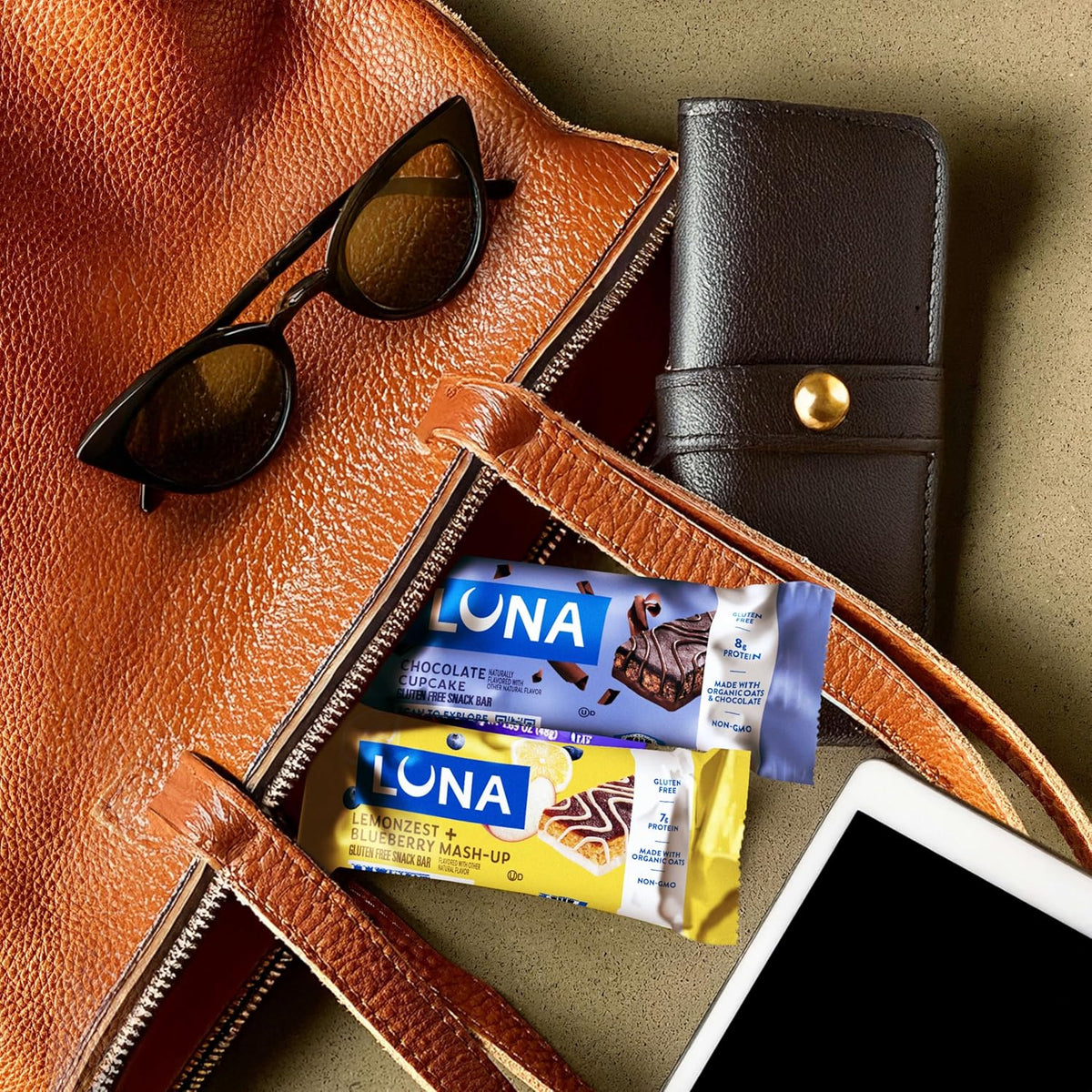 LUNA Bar Mash-Ups LemonZest + Blueberry – Wholesome Snack Bar for Yoga Studios, Wellness Retreats, and Calm Workdays