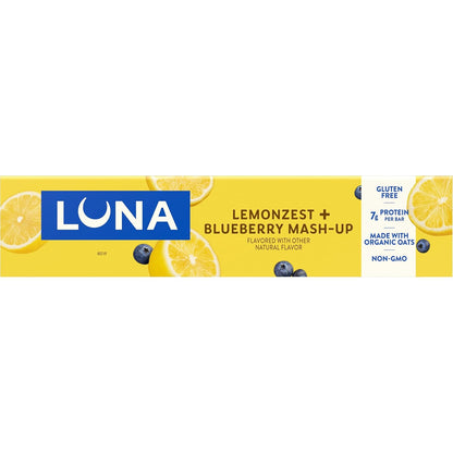 LUNA Bar Mash-Ups LemonZest + Blueberry – Wholesome Snack Bar for Yoga Studios, Wellness Retreats, and Calm Workdays