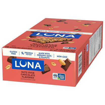 LUNA Bar Nutz Over Chocolate - Gluten-Free Plant-Based Snack for Health-Conscious Women, Yoga Bag & Clean Eating