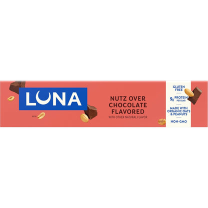 LUNA Bar Nutz Over Chocolate - Gluten-Free Plant-Based Snack for Health-Conscious Women, Yoga Bag & Clean Eating