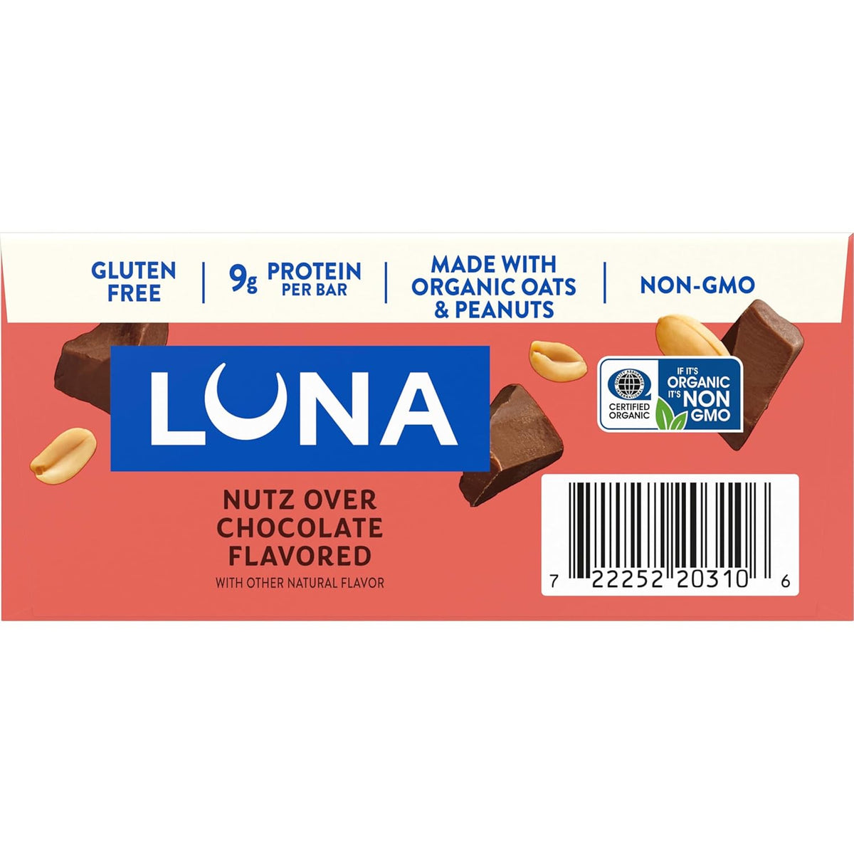 LUNA Bar Nutz Over Chocolate - Gluten-Free Plant-Based Snack for Health-Conscious Women, Yoga Bag & Clean Eating