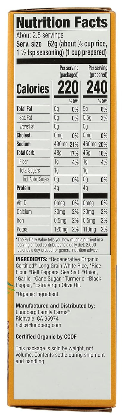 Lundberg Family Farms Whole Grain Yellow Rice – Streamlined 6 oz Pouch for Uncluttered Kitchens