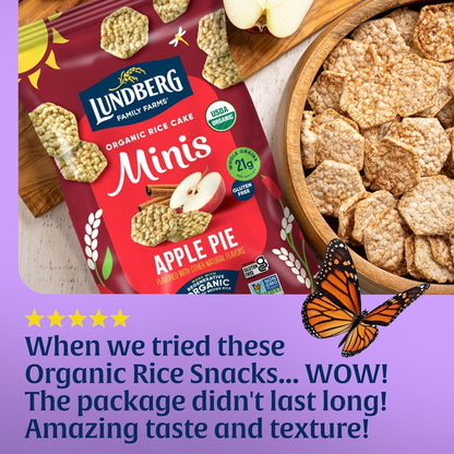 Lundberg Minis Apple Pie Organic Rice Cakes 5 Oz – Less-Waste Lunchbox Snack for Simple Living