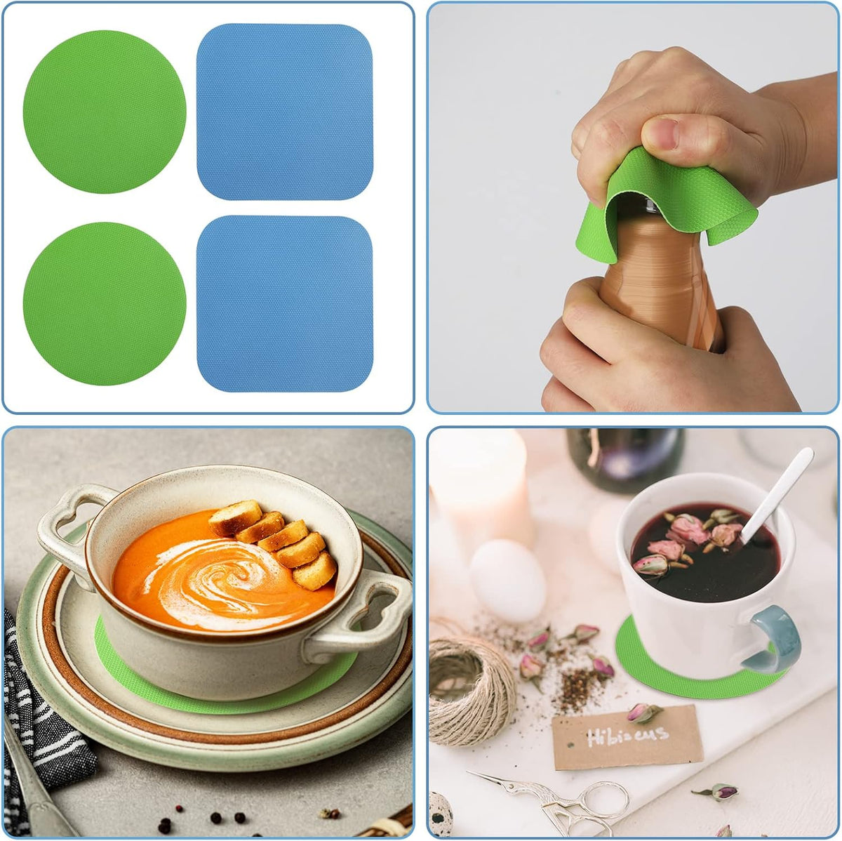 LUTER Multi-Purpose Jar Opener and Trivet Pads – Family-Safe Cooking Aid for Elderly, Reduces Risk of Hand Strain and Burns