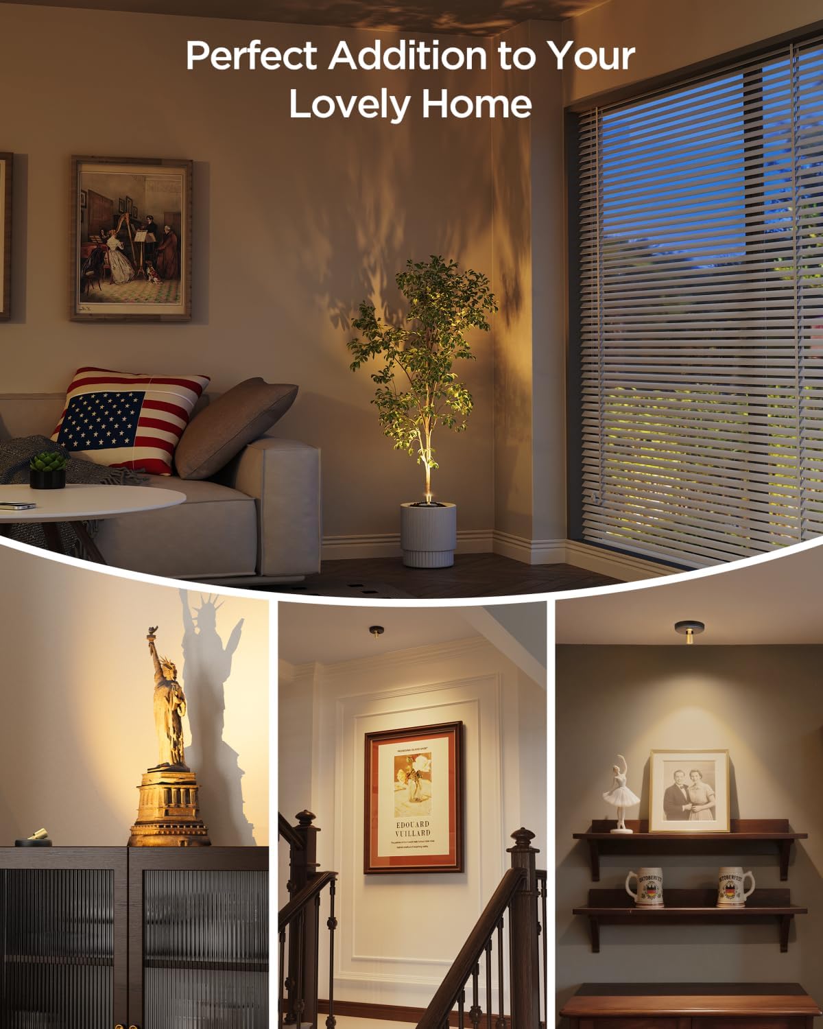 LUXFURNI LED Spot Lights Indoor – Compact Matte Black Spotlight for Neutral Interiors and Less-Is-More Styling