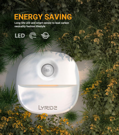 Lyridz Motion Night Light – V-0 Fire Resistant Plug in Light for Dark Hallways and Bathroom Safety, 2 Pack