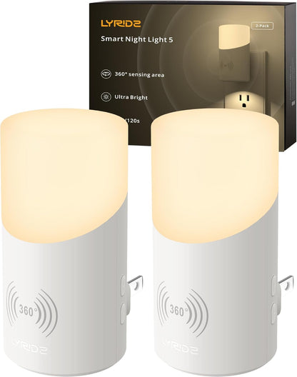Lyridz Nursery Night Light with 360° Motion Sensor – Gentle 2700K Glow for Late Night Diaper Changes and Feeding