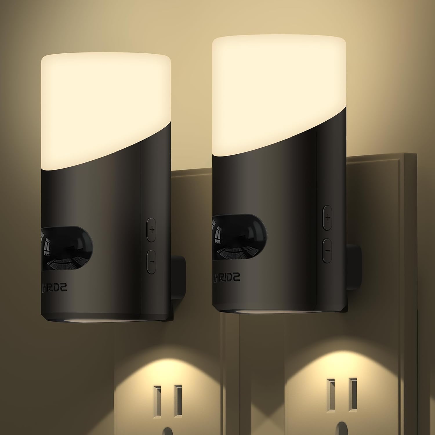 Lyridz Plug-in LED Night Light – Auto Shutoff Motion Light for Child Safety, Elderly Nighttime Trips and Pet Areas, Dimmable 2 Pack
