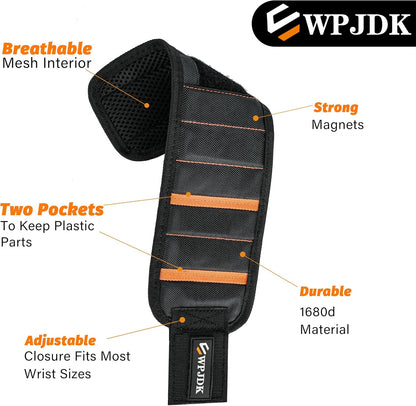 Magnetic Wristband with Breathable Strap – Reduce Downtime During Renovations, Adjustable Fit for Long Workdays