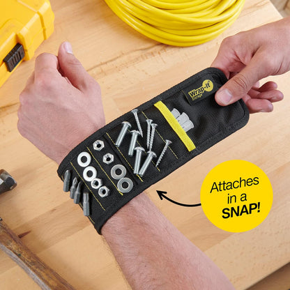 MagSnap Magnetic Wristband by Wrap-It Storage - Patio Furniture Assembly Aid, Hands-Free Fastener Holder for Outdoor Builds
