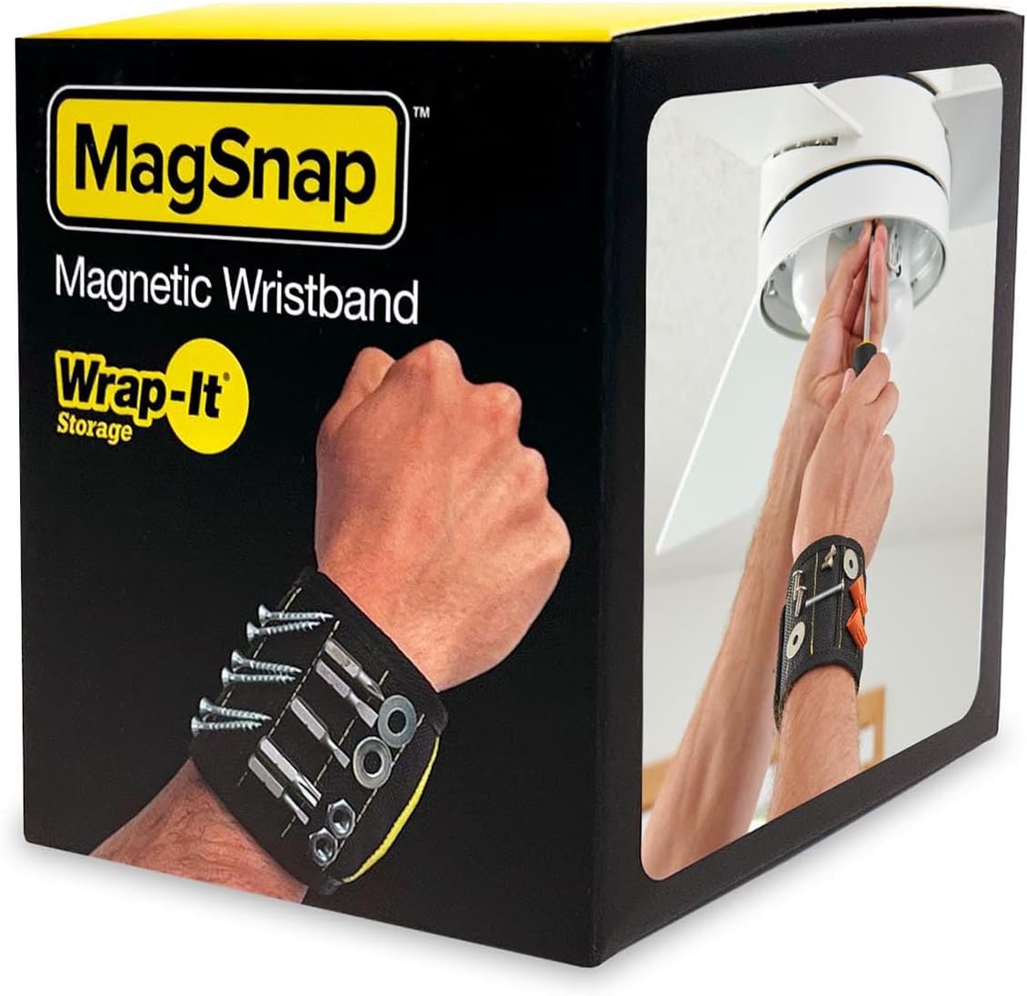 MagSnap Magnetic Wristband by Wrap-It Storage - Patio Furniture Assembly Aid, Hands-Free Fastener Holder for Outdoor Builds