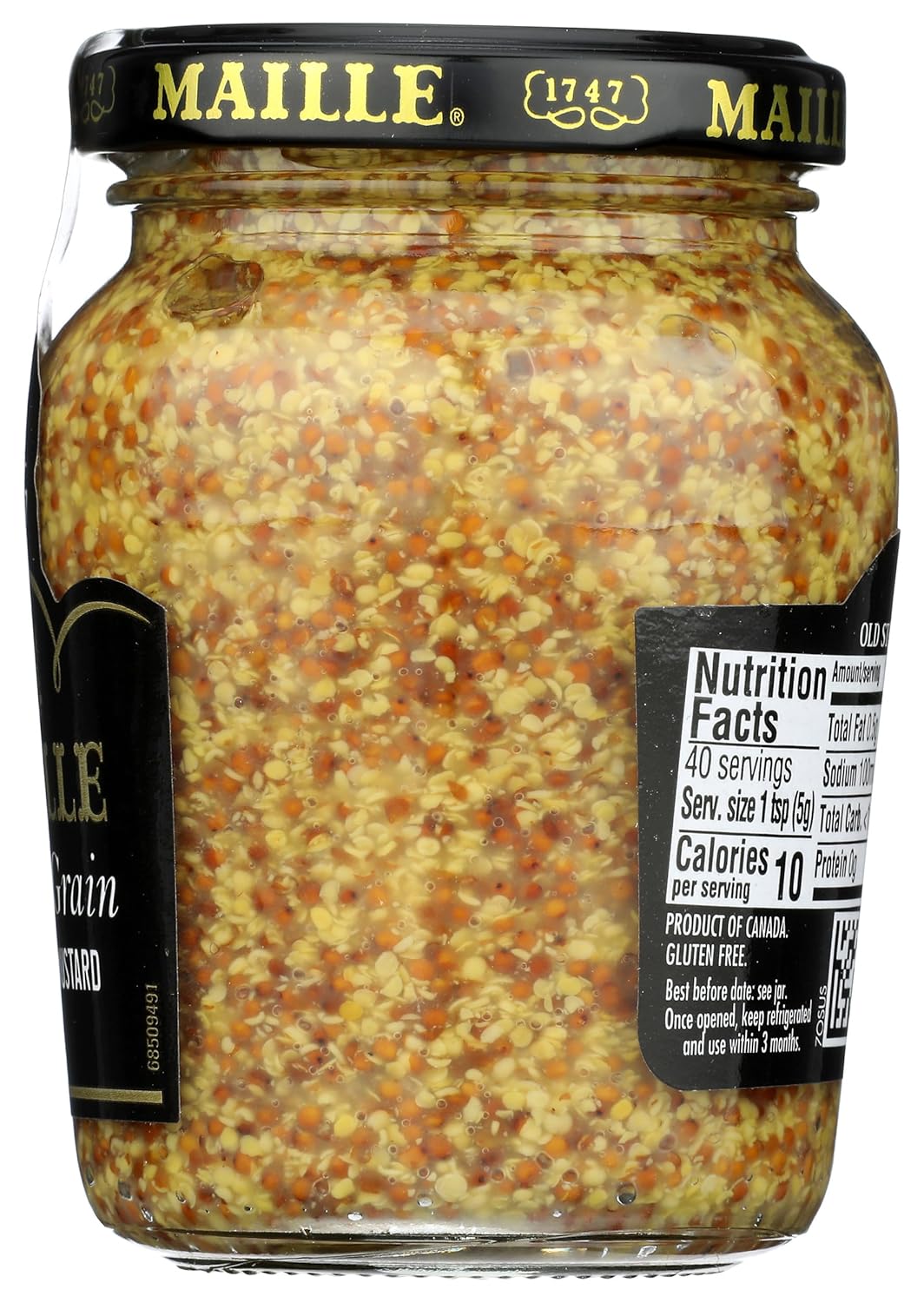 Maille Mustard Old Style – Camping Cookout Essential, Whole Grain Mustard for Sandwiches on the Go