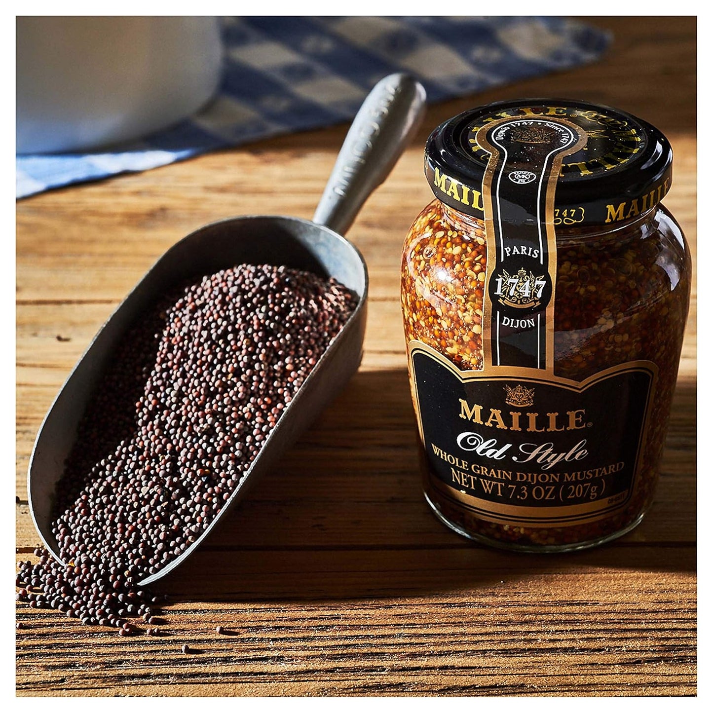 Maille Mustard Old Style – Camping Cookout Essential, Whole Grain Mustard for Sandwiches on the Go