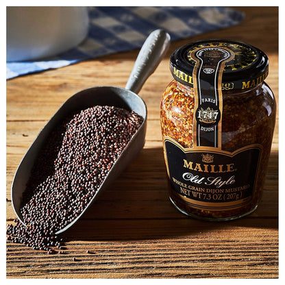 Maille Mustard Old Style – Camping Cookout Essential, Whole Grain Mustard for Sandwiches on the Go