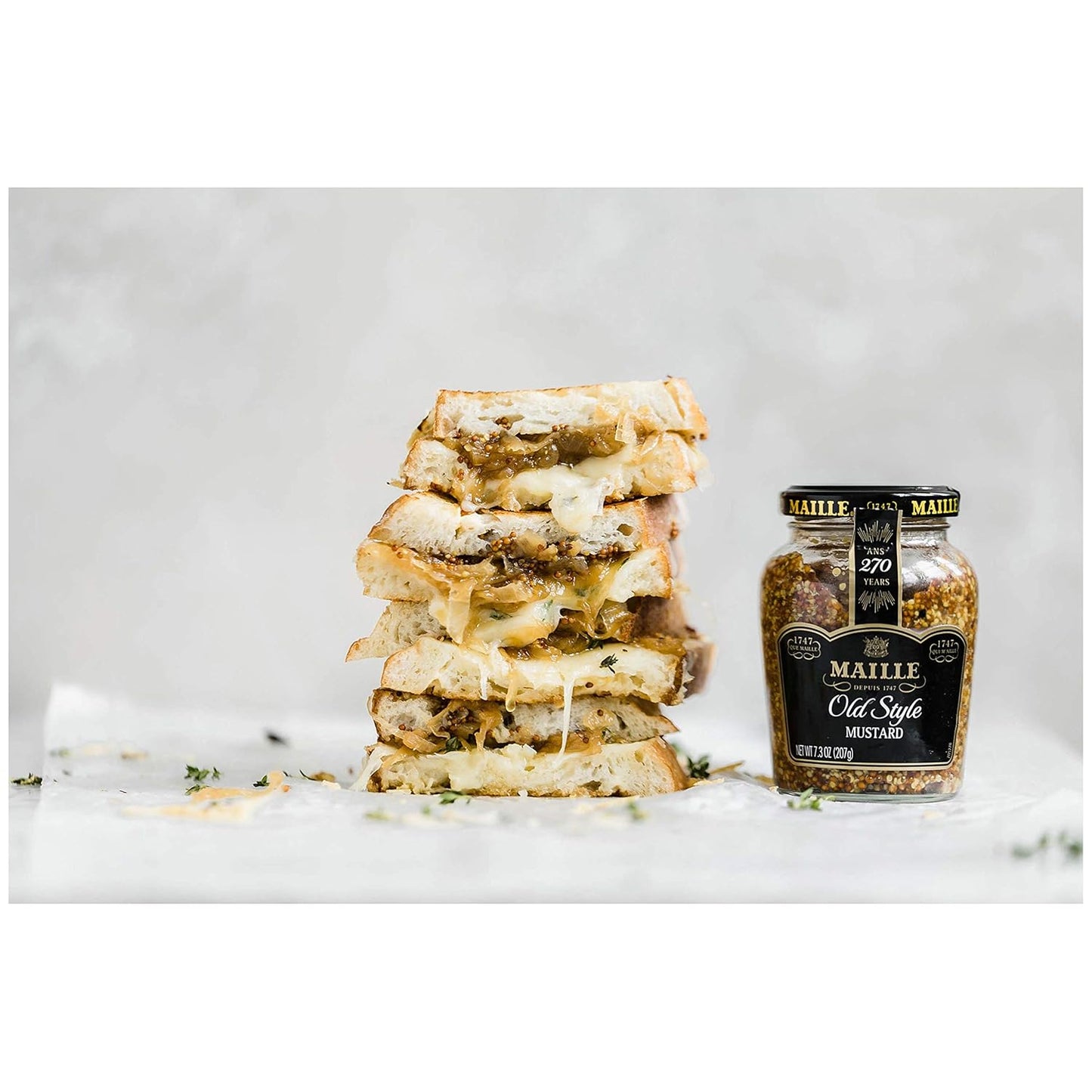 Maille Mustard Old Style – Camping Cookout Essential, Whole Grain Mustard for Sandwiches on the Go