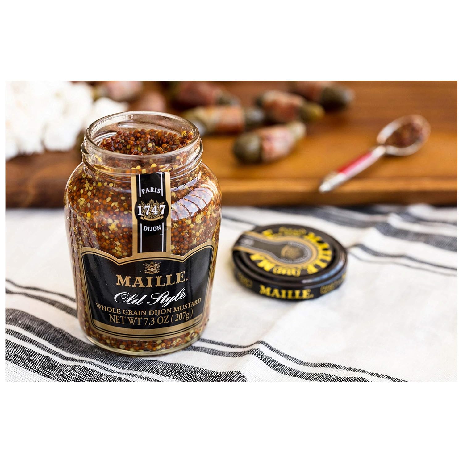 Maille Mustard Old Style – Camping Cookout Essential, Whole Grain Mustard for Sandwiches on the Go