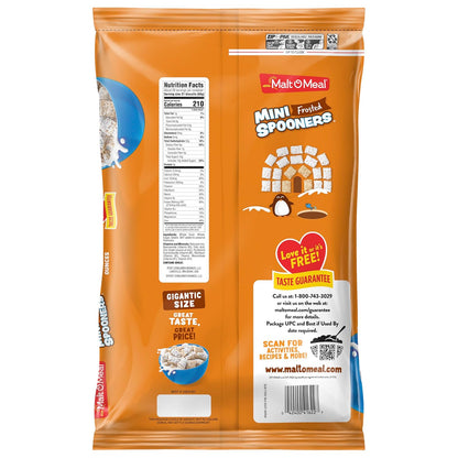 Malt-O-Meal Frosted Mini Spooners Shredded Wheat Cereal, 60 oz Stand-Up Pouch – Streamlined Cereal Storage That Replaces Cluttered Boxes