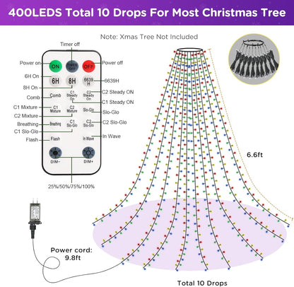 Marchpower Christmas Tree Lights – Birthday Gift for Mom and Women, 1-Minute Pre-Strung Ring Lights for Indoor Holiday Decorating