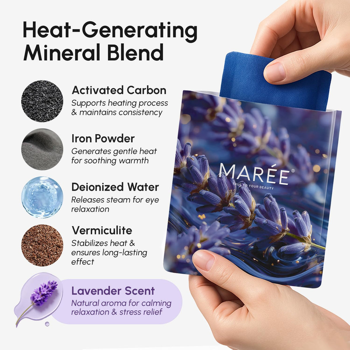 MAREE Heated Eye Mask for Women – Thoughtful Birthday and Mother's Day Self-Care Gift with Relaxing Lavender