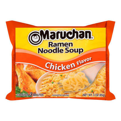 Maruchan Ramen Chicken, Instant Ramen Noodles Work-From-Home Pantry Staple, 3-Minute Ready to Eat Meals for Focused Workdays (24 Count)