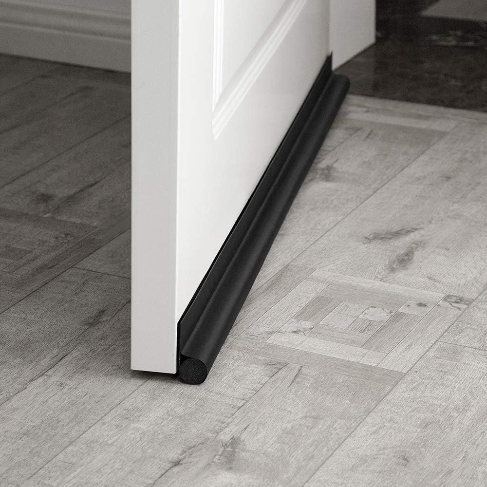 MAXTID Door Draft Stopper 36 Inch Black Adjustable Door Draft Blocker Living Room Door Draft Guard for Bottom of Doors