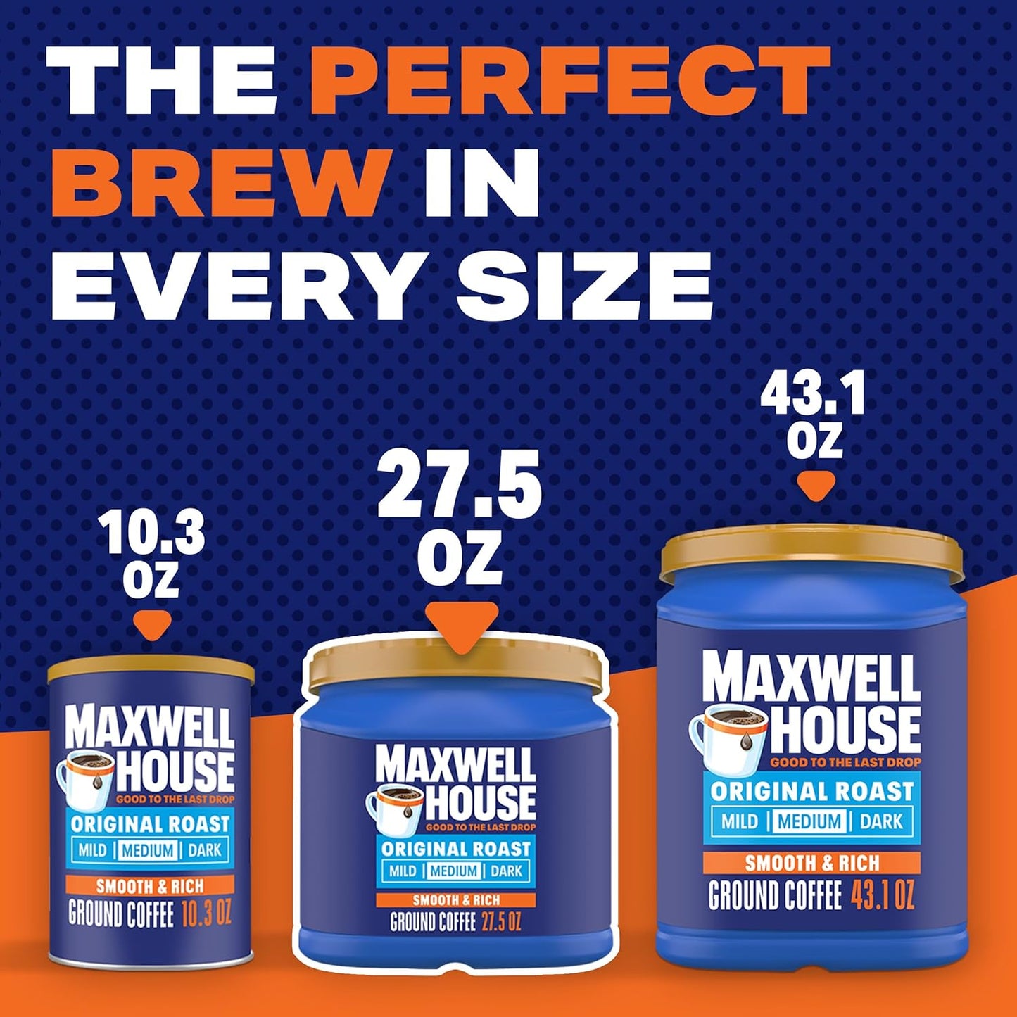 Maxwell House 27.5oz Ground Coffee Medium Original Roast – Heritage-Style Coffee Canister for a Traditional Home Pantry