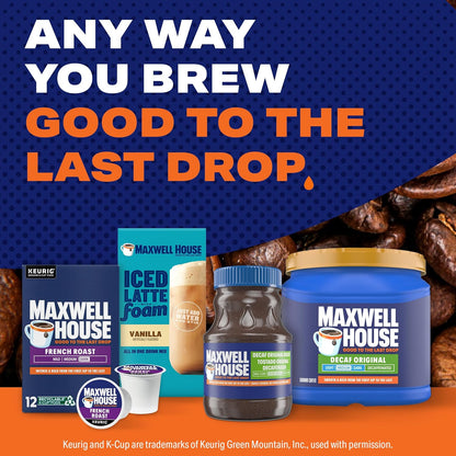 Maxwell House Decaf Original Medium Roast Ground Coffee – Soothing After-Dinner Cup to Support Restful Sleep and Relaxation, 29.3 oz Canister