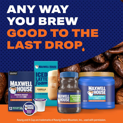 Maxwell House Half Caffeine Medium Roast – Versatile Everyday Coffee for Breakfast Nooks and Dining Tables